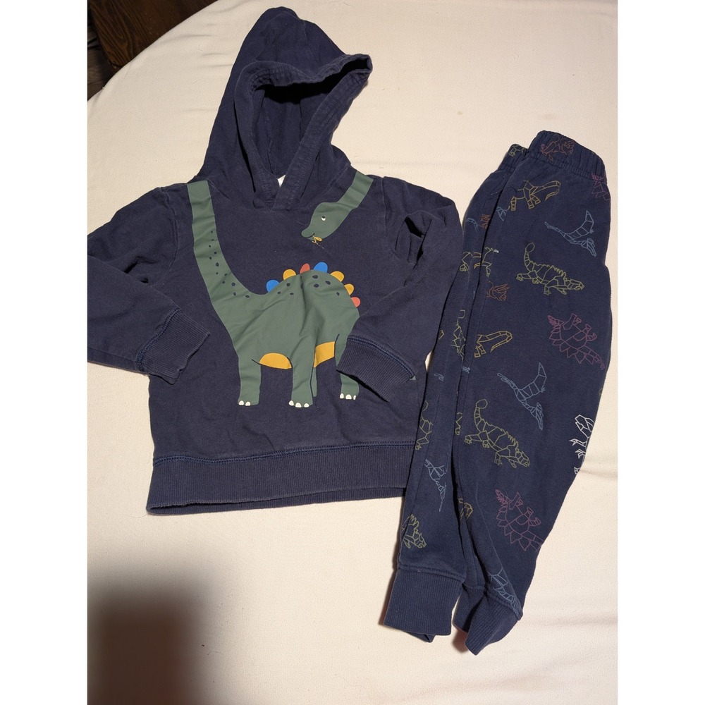 Carters Cat & Jack Boys 4T Dinosaur Hoodie and Jogger Pants Set Navy Blue
